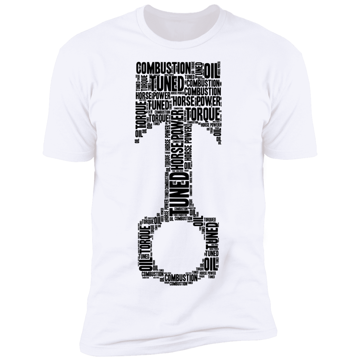 Piston with Words Racing Horsepower Torque Premium Short Sleeve T-Shirt