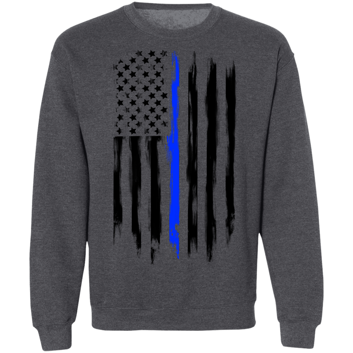 Law Enforcement Thin Blue Line American Flag Crewneck Sweatshirt