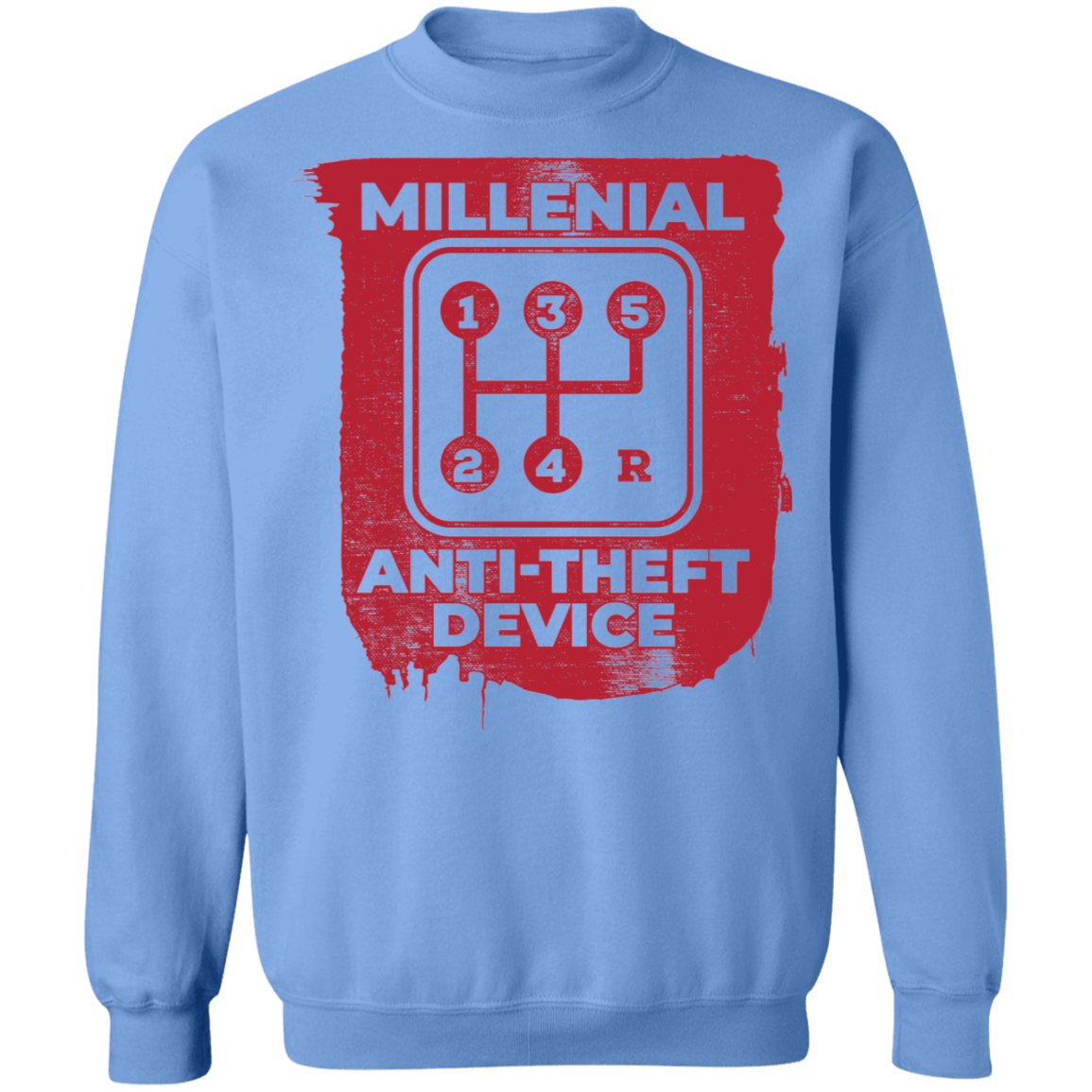 Millennial Anti-Theft Device Manual Stick Shift 5-Speed Crewneck Sweatshirt
