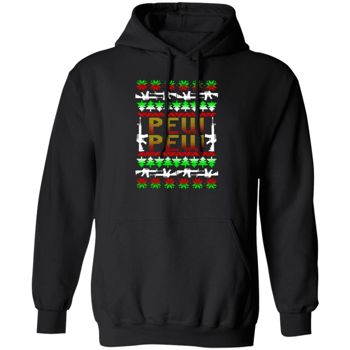 Pew Pew Gun Christmas Pullover Hoodie