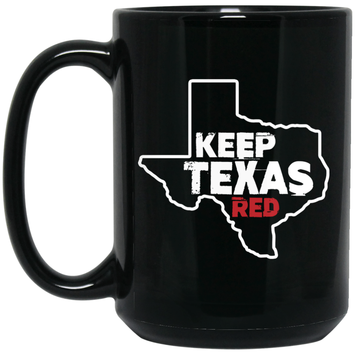 Wheel Spin Addict 15 oz Mug, Keep Texas Red Republican Black Mug