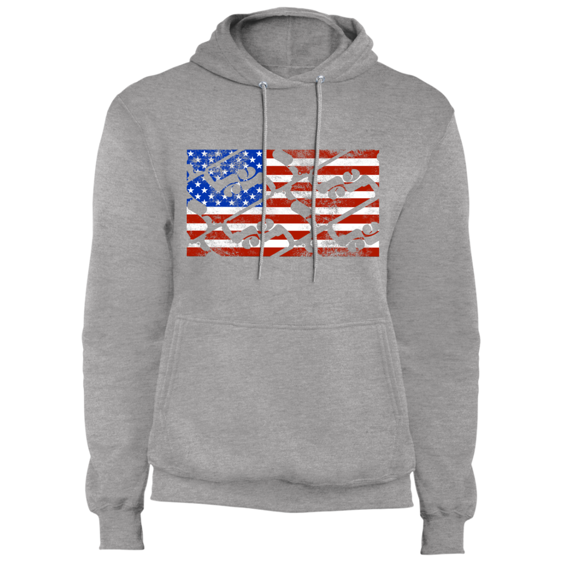 Handgun Pistol Firearm American Flag Pullover Hoodie