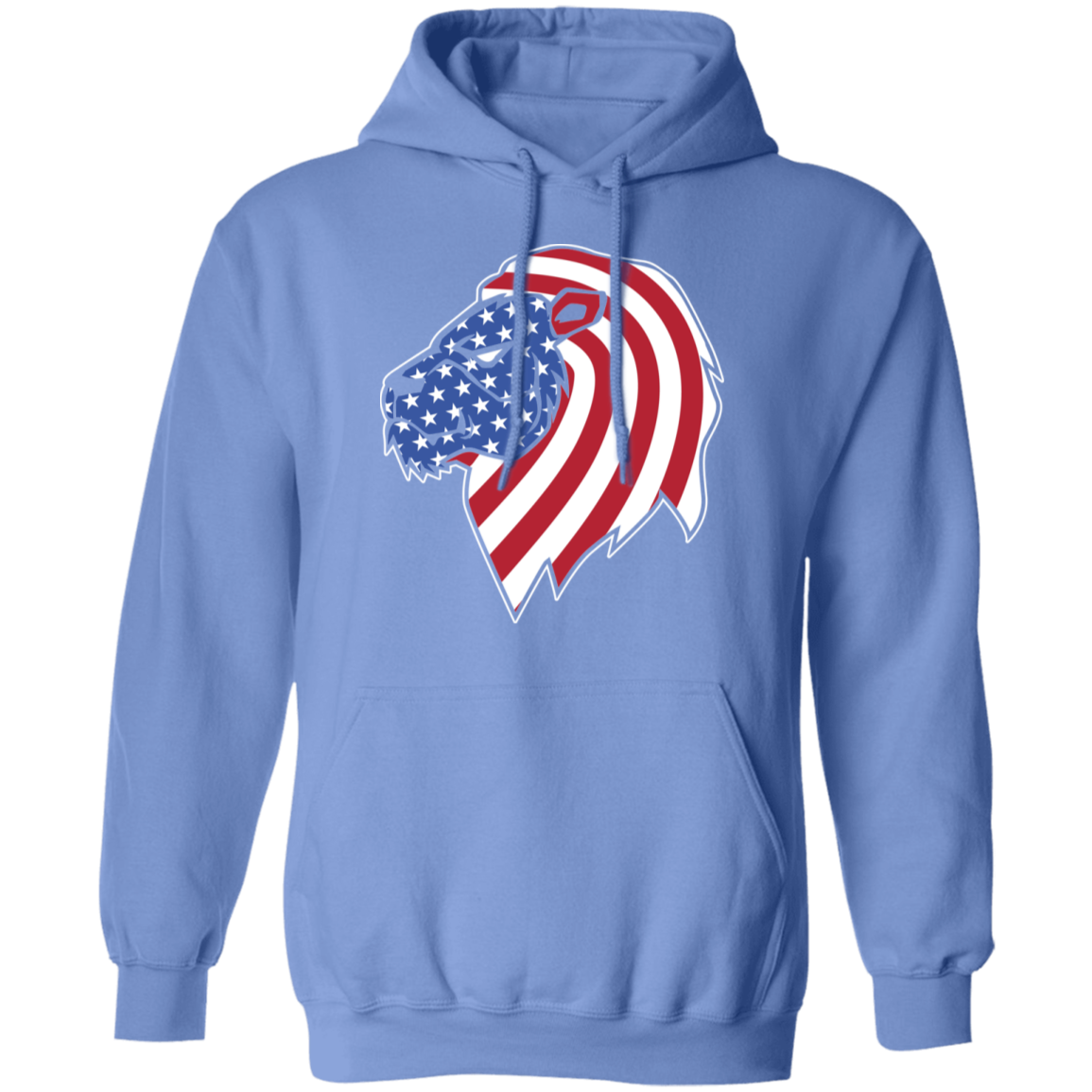 Lion American Flag USA Pullover Hoodie