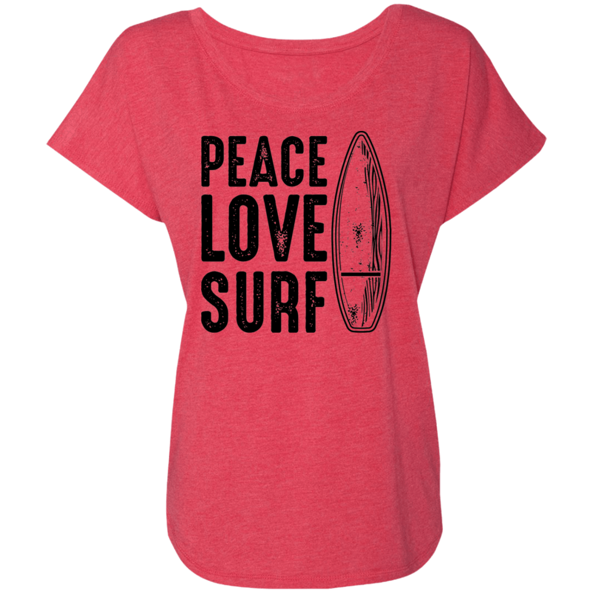 Peace Love Surf Beach Women's Dolman Sleeve
