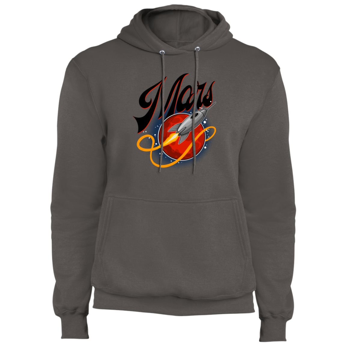 Men's Space Mars Space Ship Old Style Fleece Pullover Hoodie