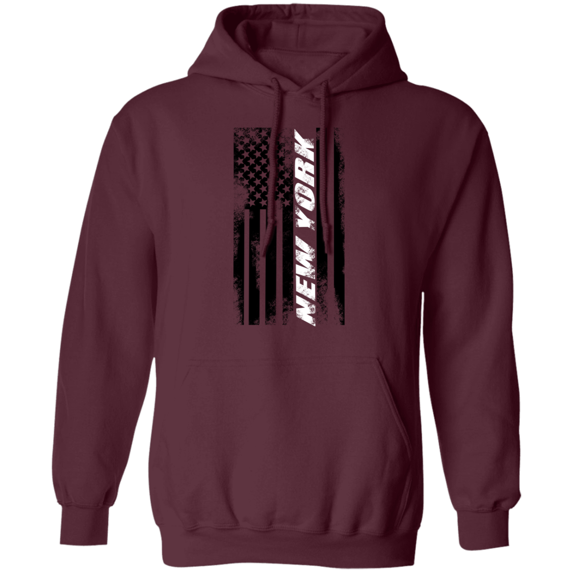 New York NY American Flag Pullover Hoodie
