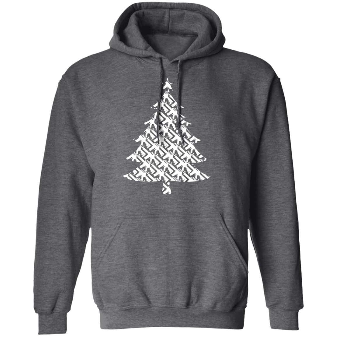 Rifle Firearm Christmas Tree Ugly Christmas Pullover Hoodie