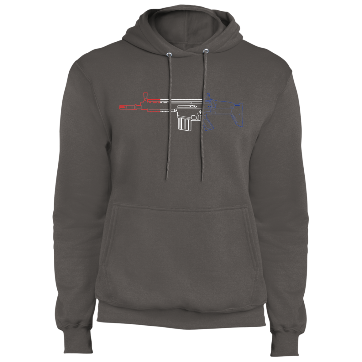 Scar Firearm Rifle Red White Blue Pullover Hoodie