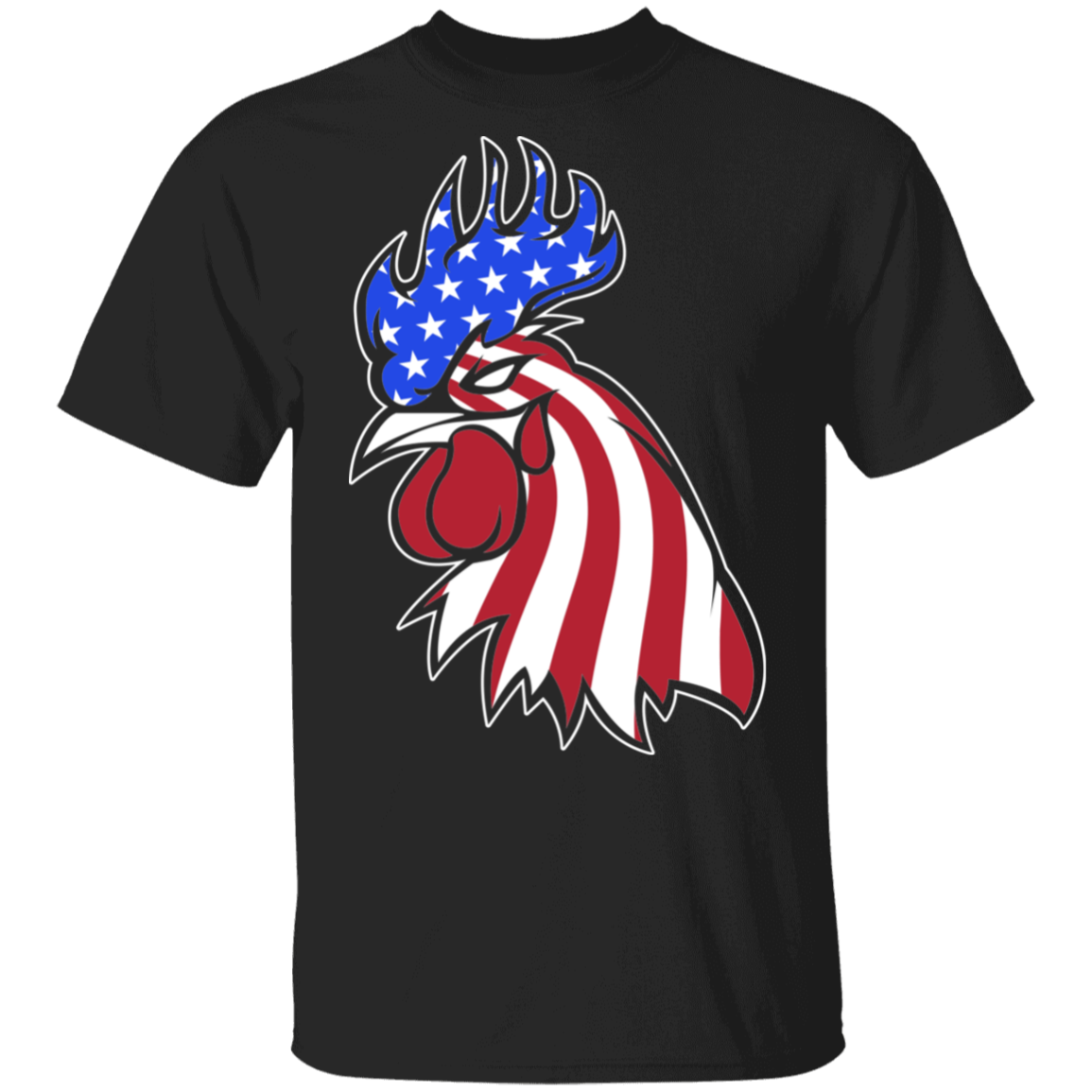 Rooster American Flag USA T-Shirt