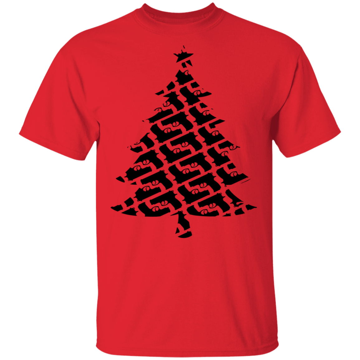 Handgun Pistol Firearm Christmas Tree T-Shirt