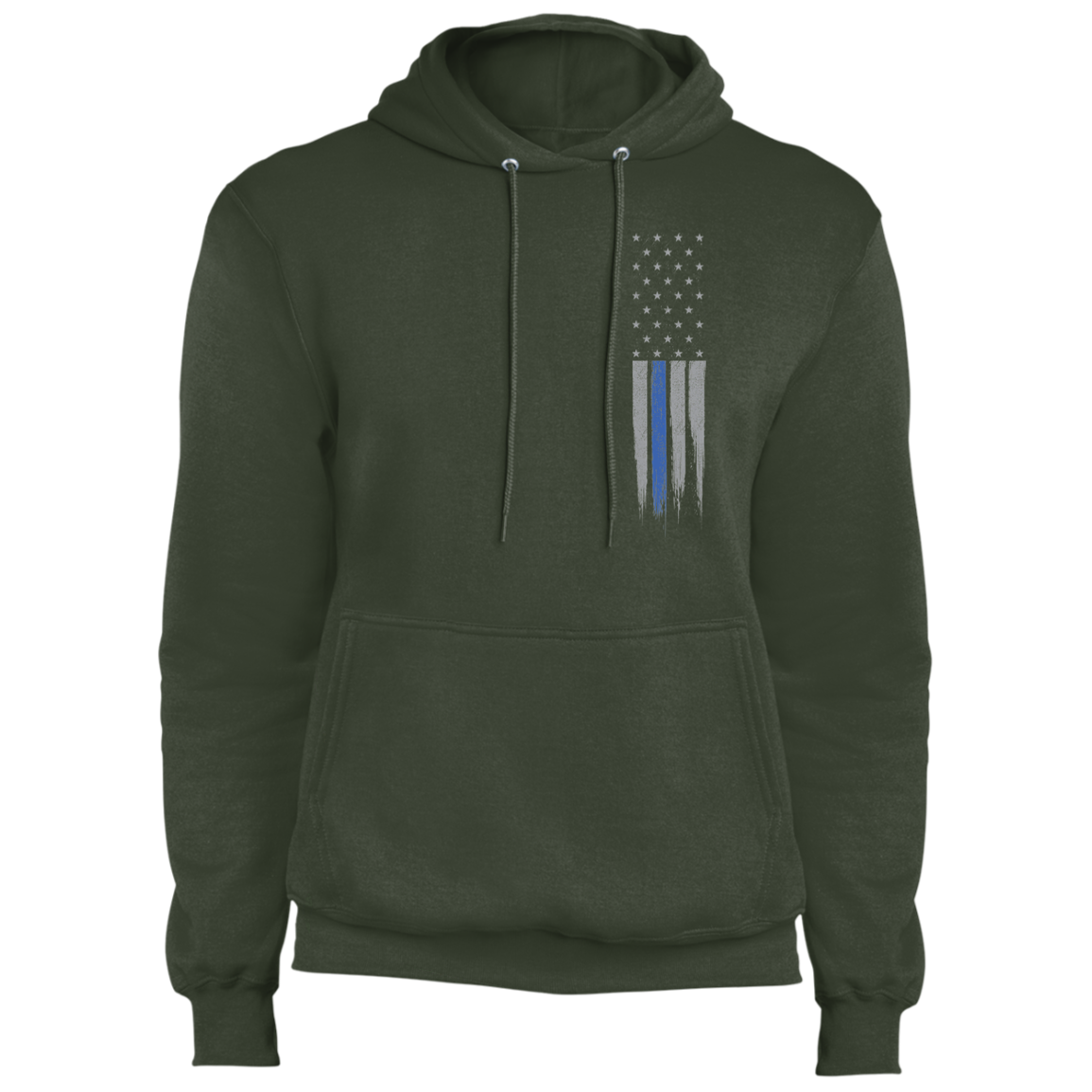 Police Officer Thin Blue Line American Flag Pullover Hoodie