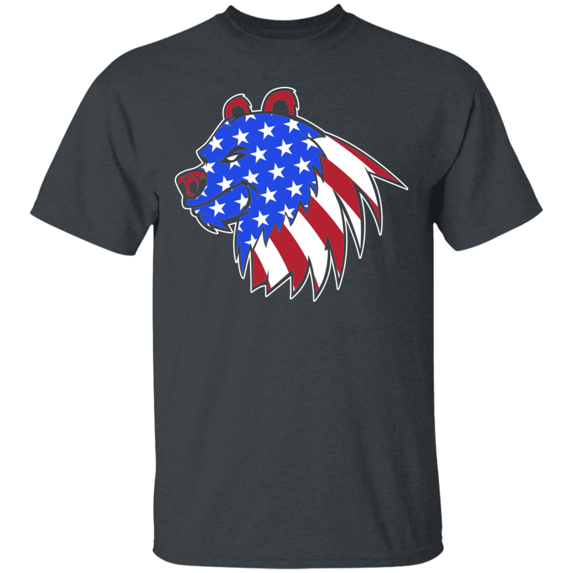 Grizzly North American Bear American Flag USA T-Shirt