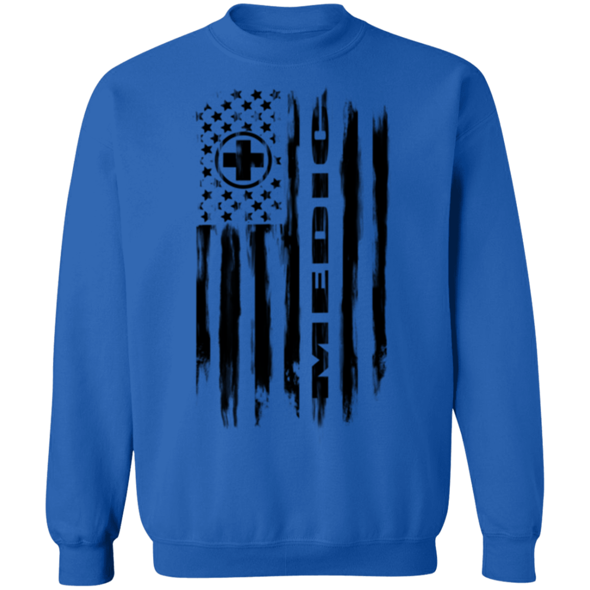 Medic Ambulance Nurse Hospital American Flag Crewneck Sweatshirt