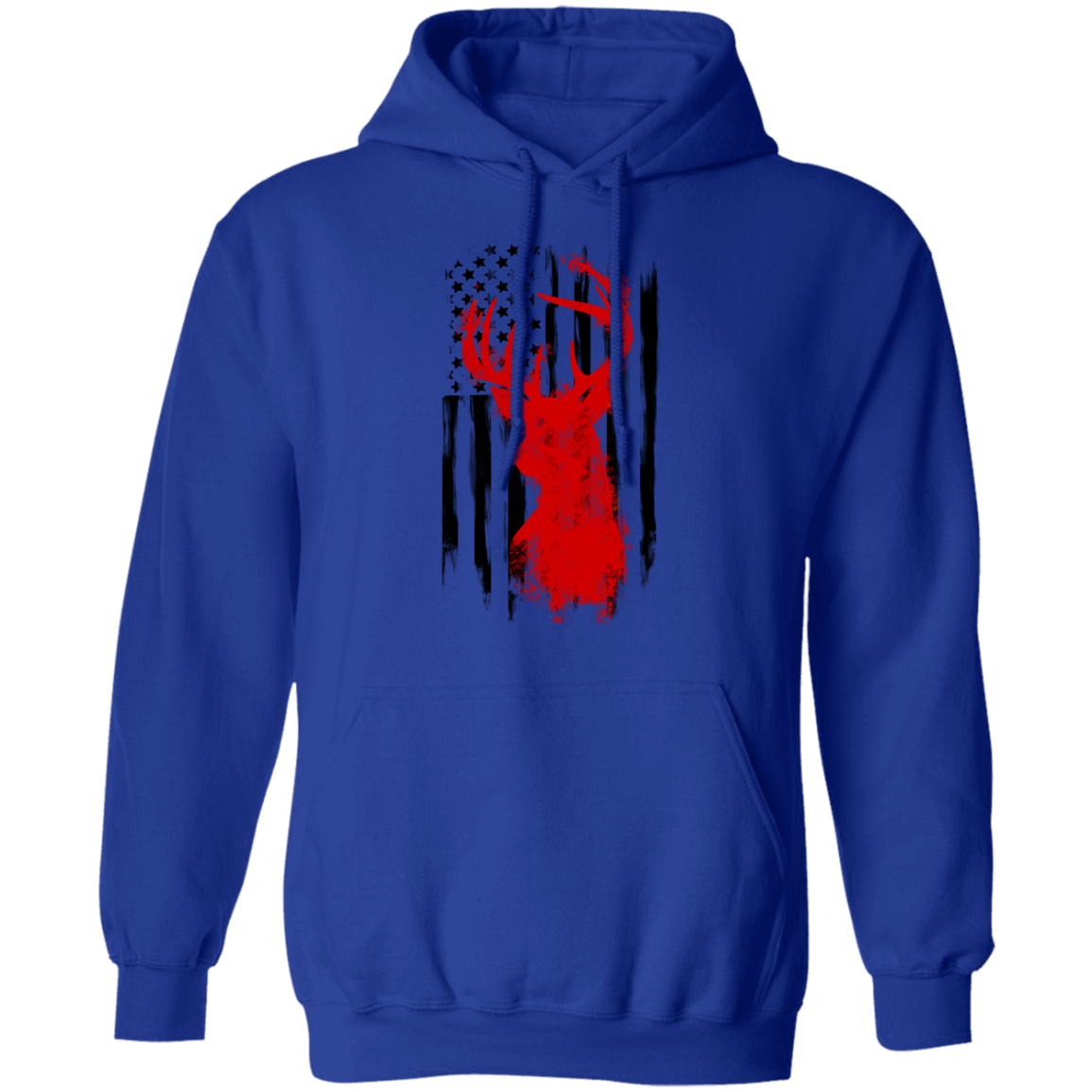 American Flag Hunting Deer Pullover Hoodie