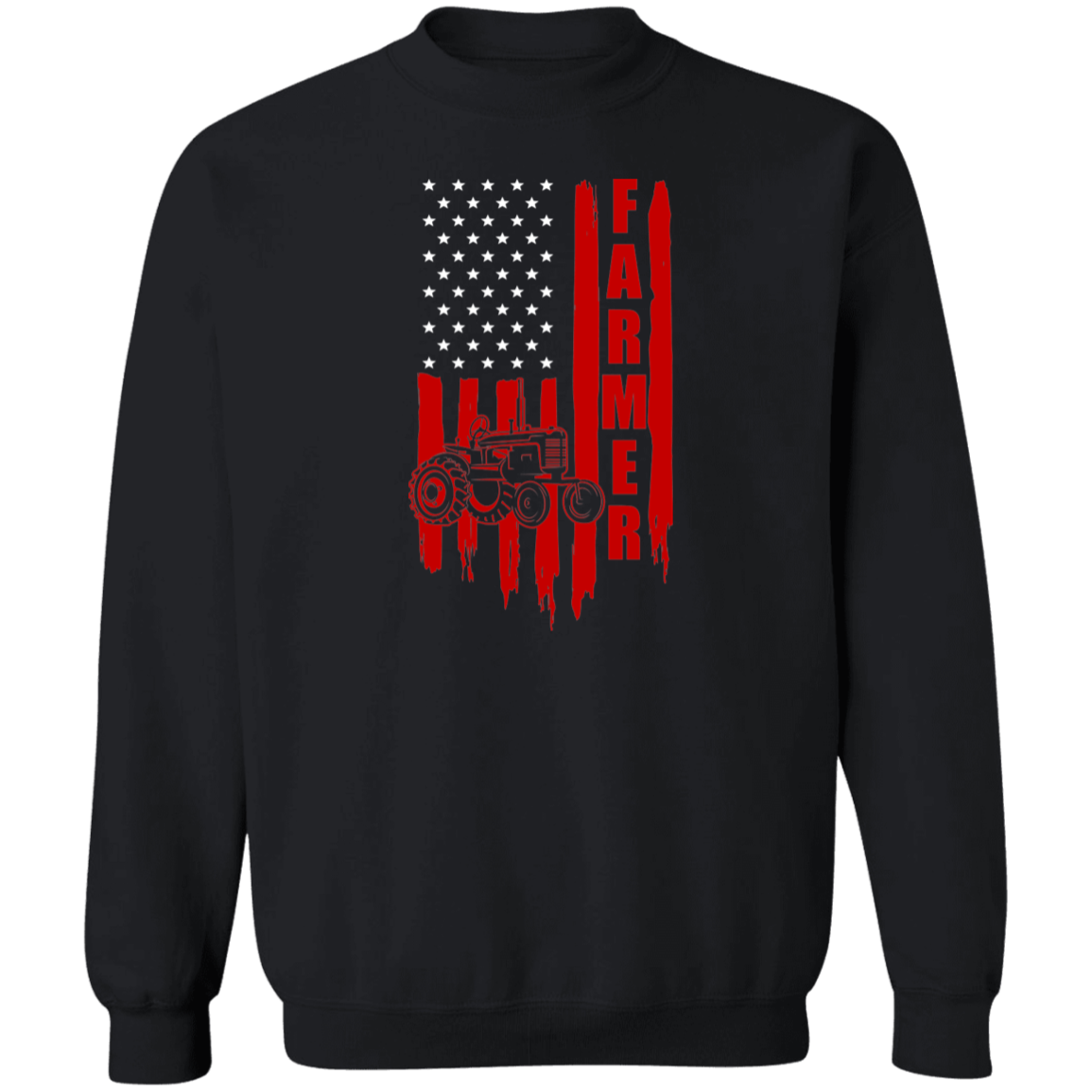 Farmer American Flag Tractor Crewneck Sweatshirt