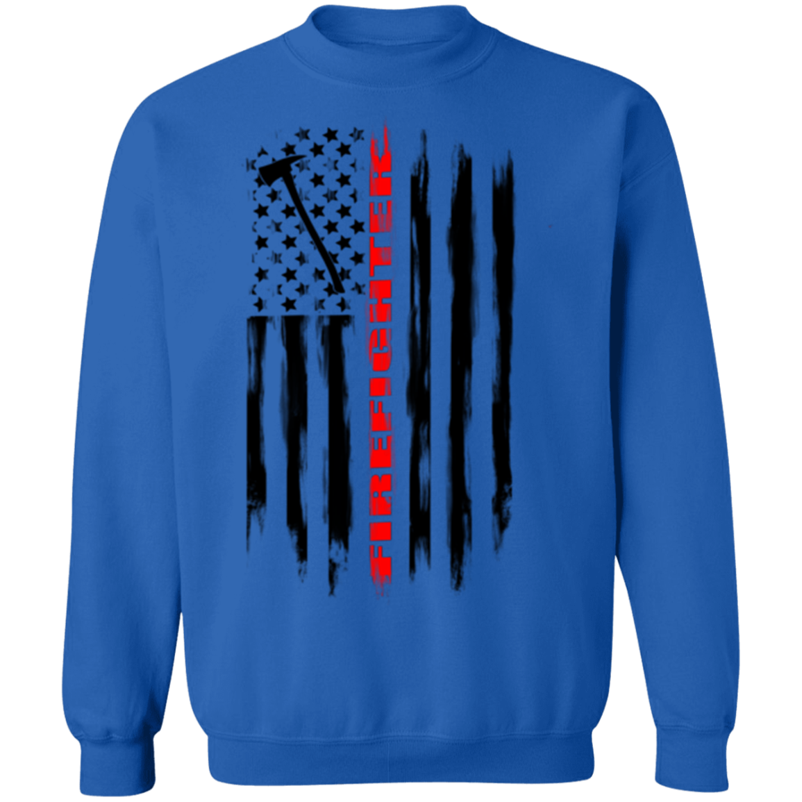 Firefighter Fireman Firewoman Fire Department American Flag Crewneck Sweatshirt
