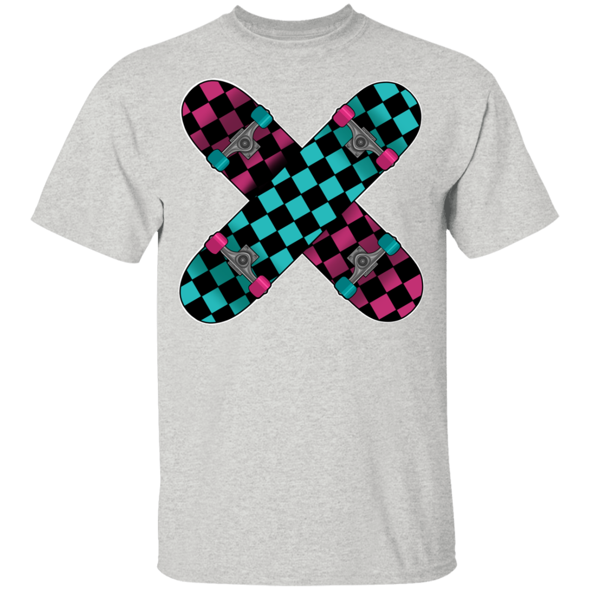 Retro 80's Checkered Skateboards Skateboarding Youth T-Shirt