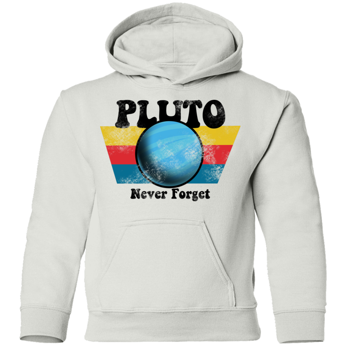 Youth Space Planet Pluto Vintage 80s Pullover Hoodie