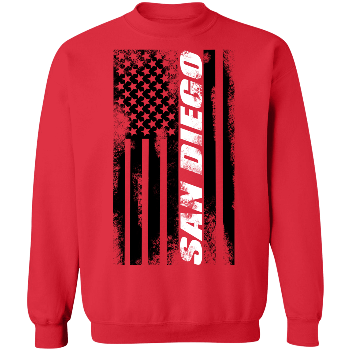 San Diego California American Flag Crewneck Sweatshirt