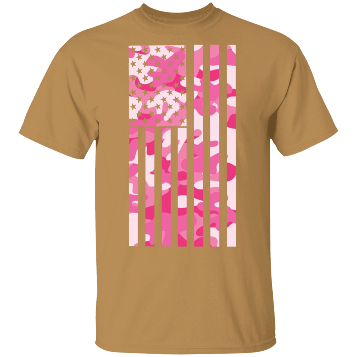 Pink Camo American Flag T-Shirt