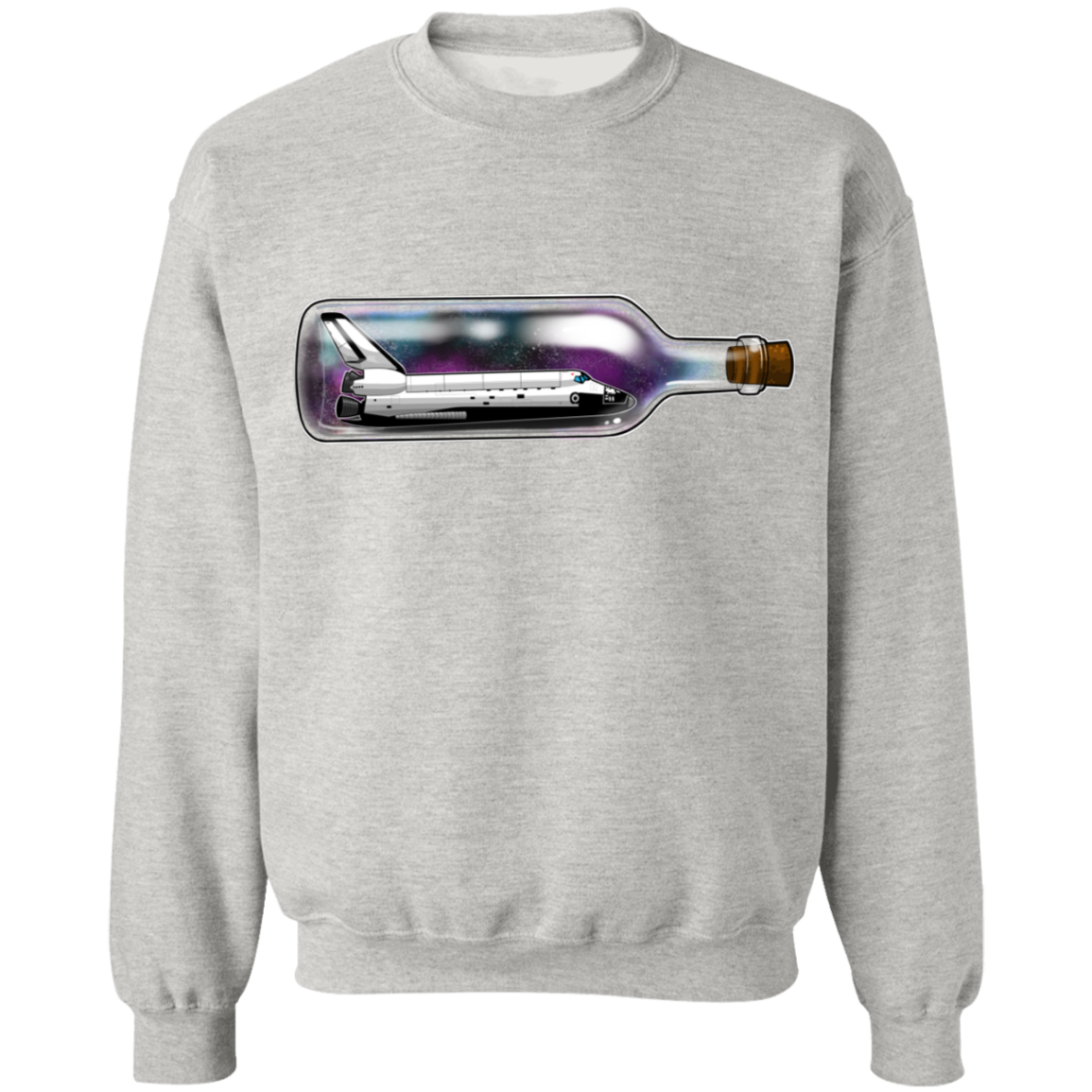 Spacecraft in a Bottle Spaceship Crewneck Pullover Sweatshirt