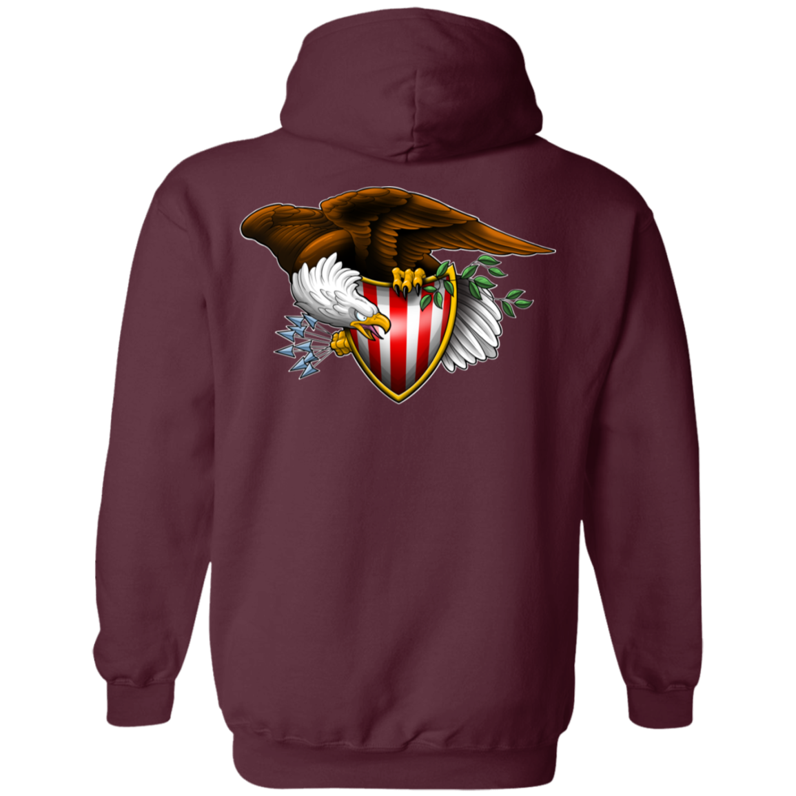 Patriot American Bald Eagle Double Sided Pullover Hoodie