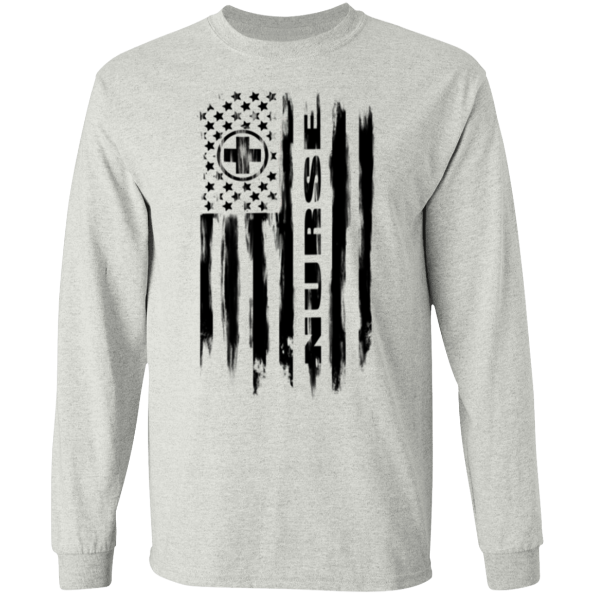 Nurse Hospital RN Nursing Medical American Flag Long Sleeve T-Shirt