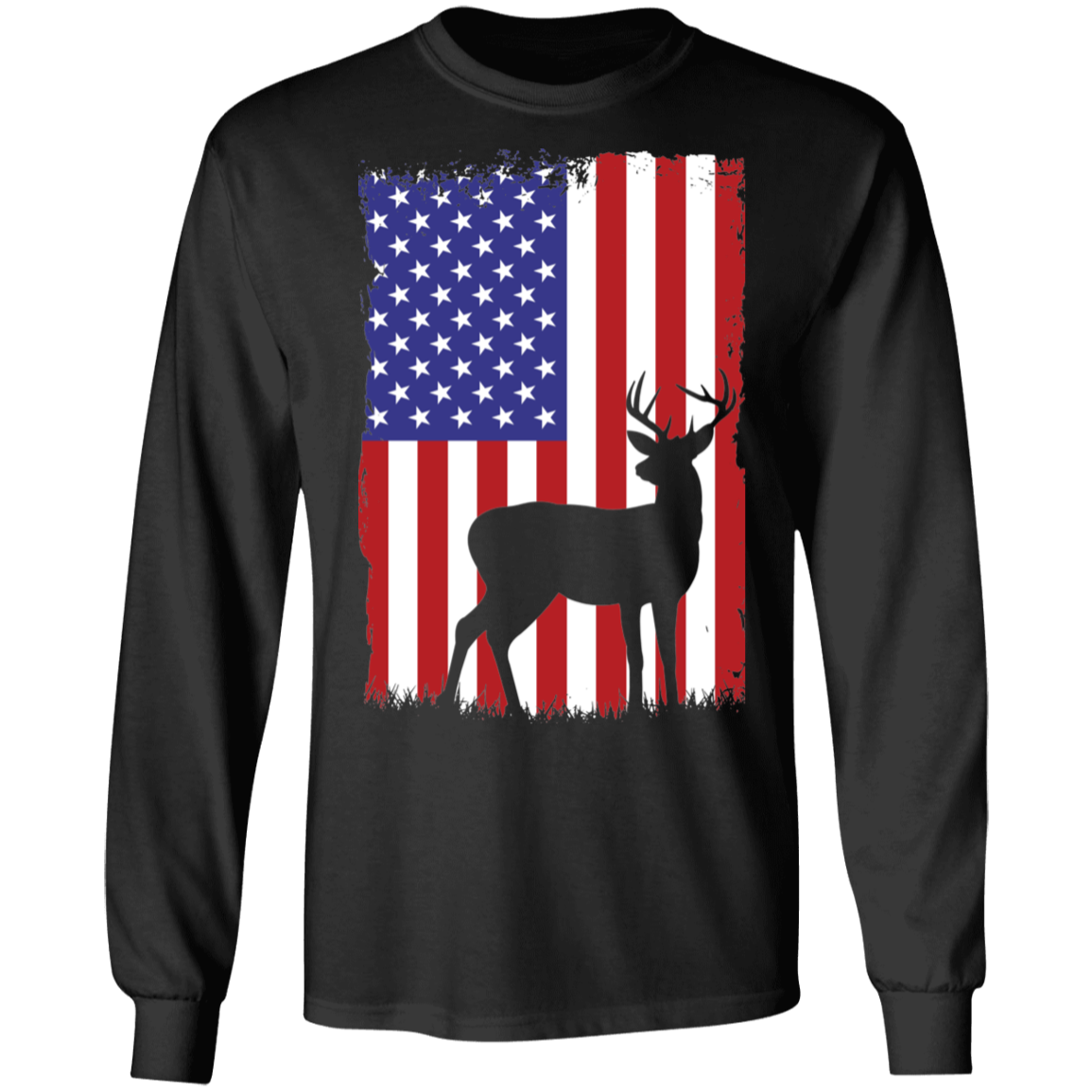 American Flag Hunting Hunter Long Sleeve T-Shirt