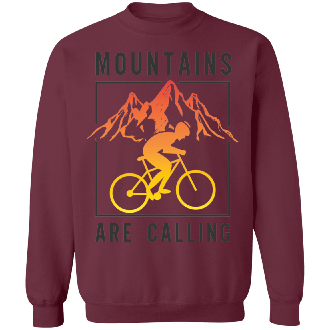 Mountains Are Calling Mountain Biking Crewneck Sweatshirt