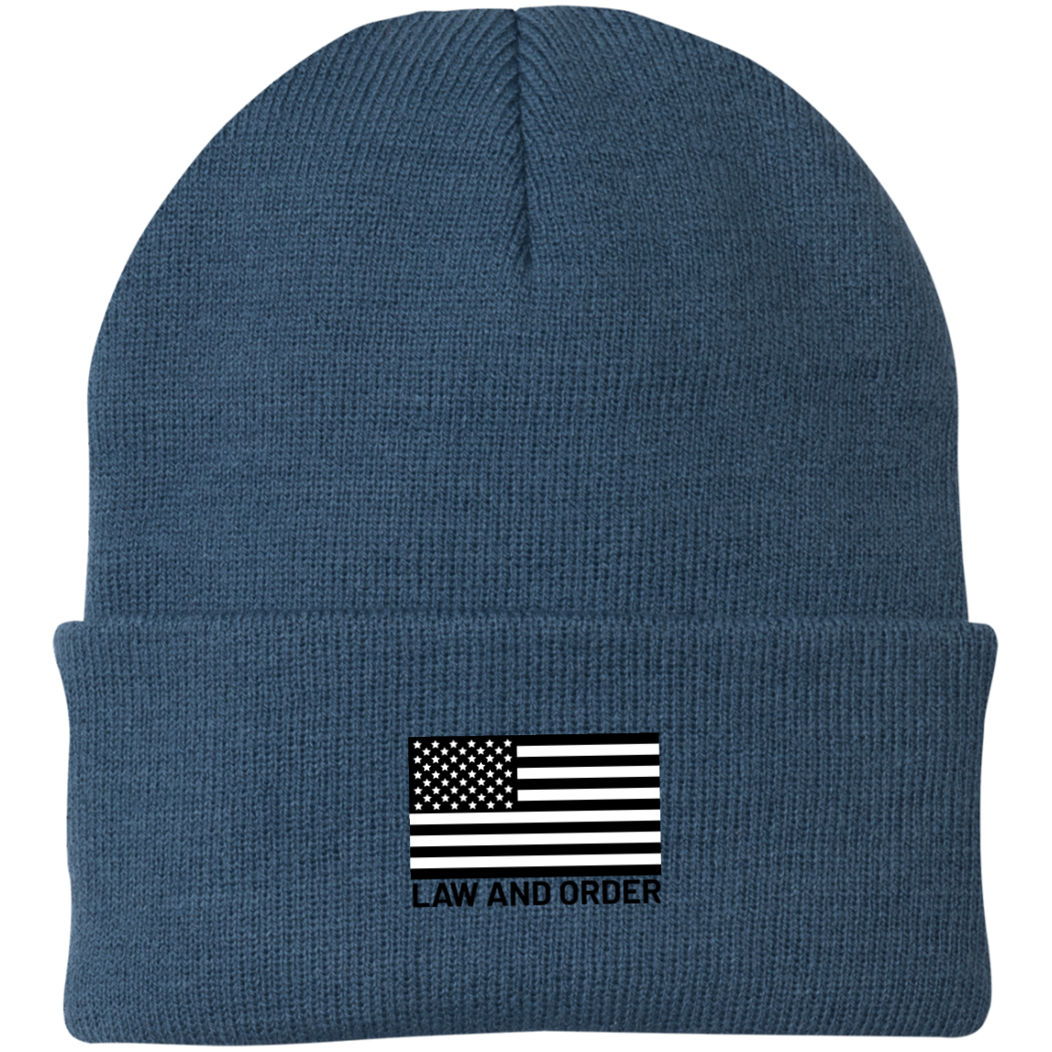 Law and Order American Flag Beanie Cap