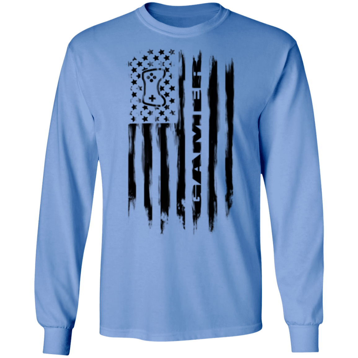 Gamer Video Games Streamer American Flag Long Sleeve T-Shirt