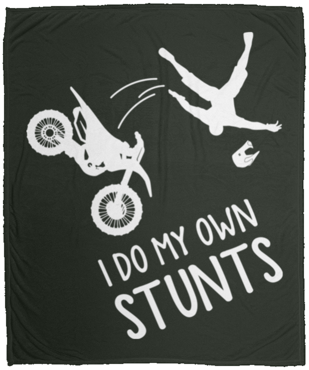 I Do My Own Stunts Motorcycle Dirt Bike Fleece Blanket - 50x60