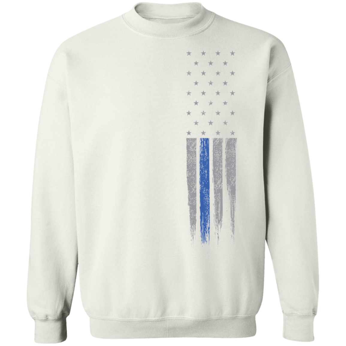 Police Officer Thin Blue Line American Flag Crewneck Sweatshirt
