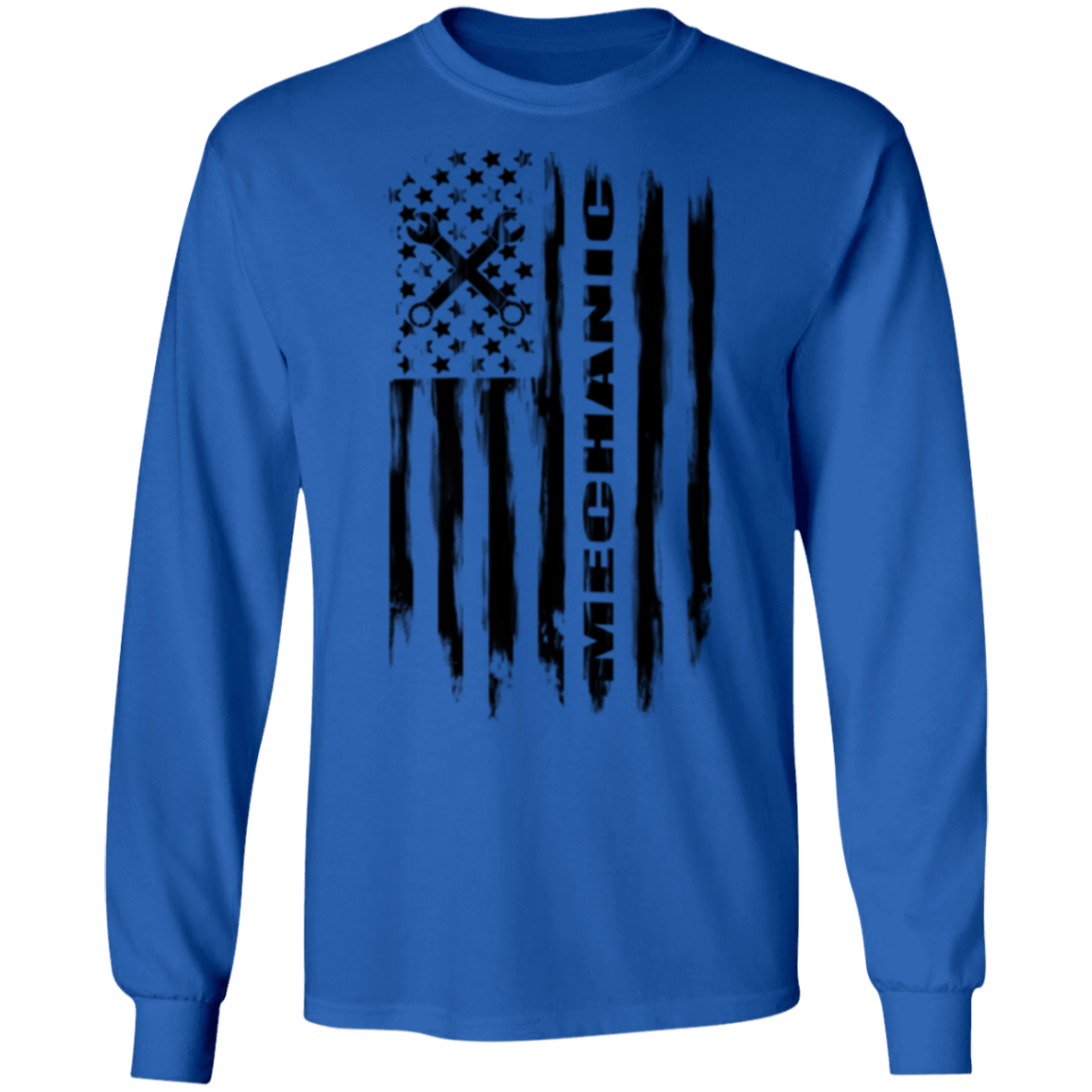 Mechanic Automotive Repair Enthusiast American Flag Long Sleeve T-Shirt