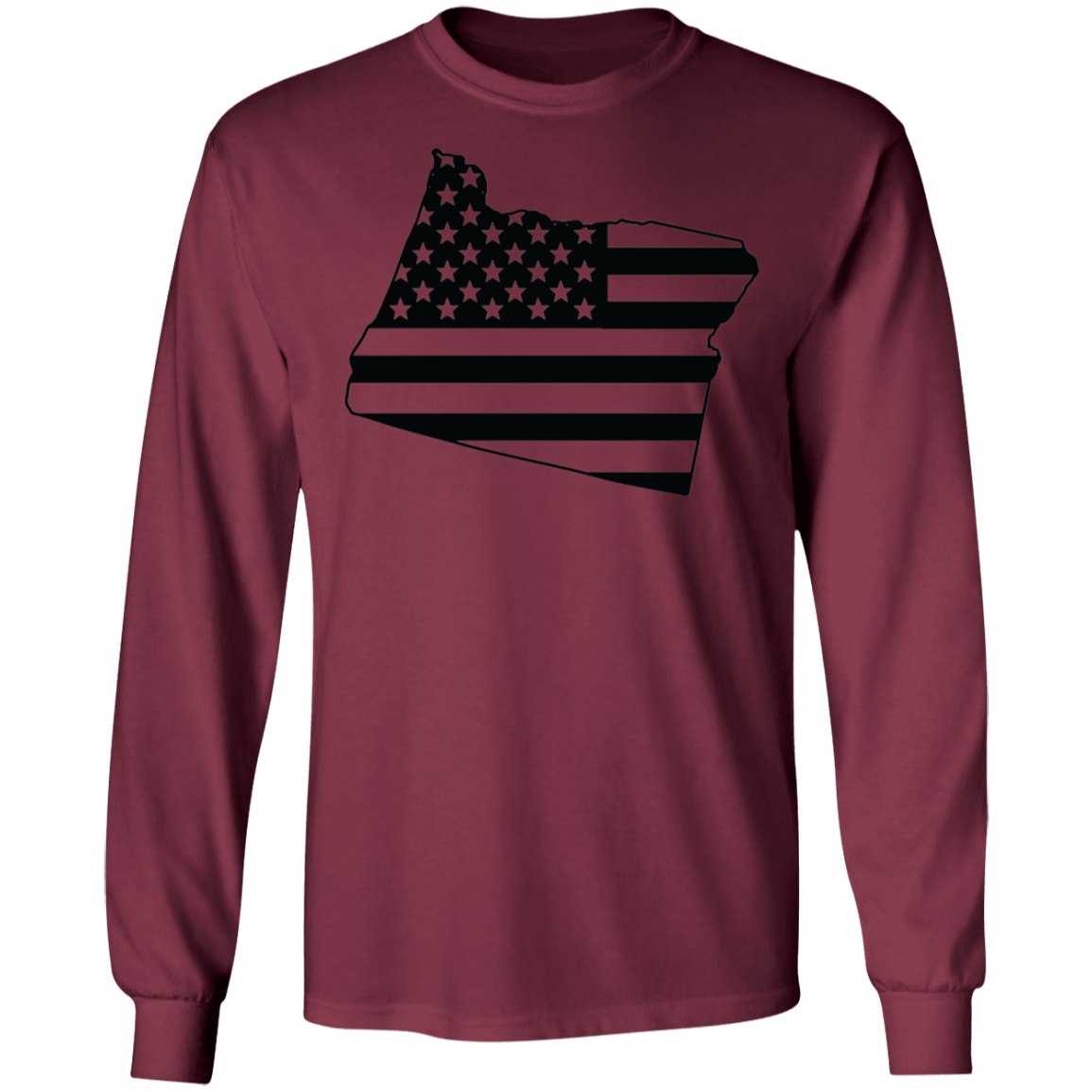 Oregon American Flag State Long Sleeve T-Shirt
