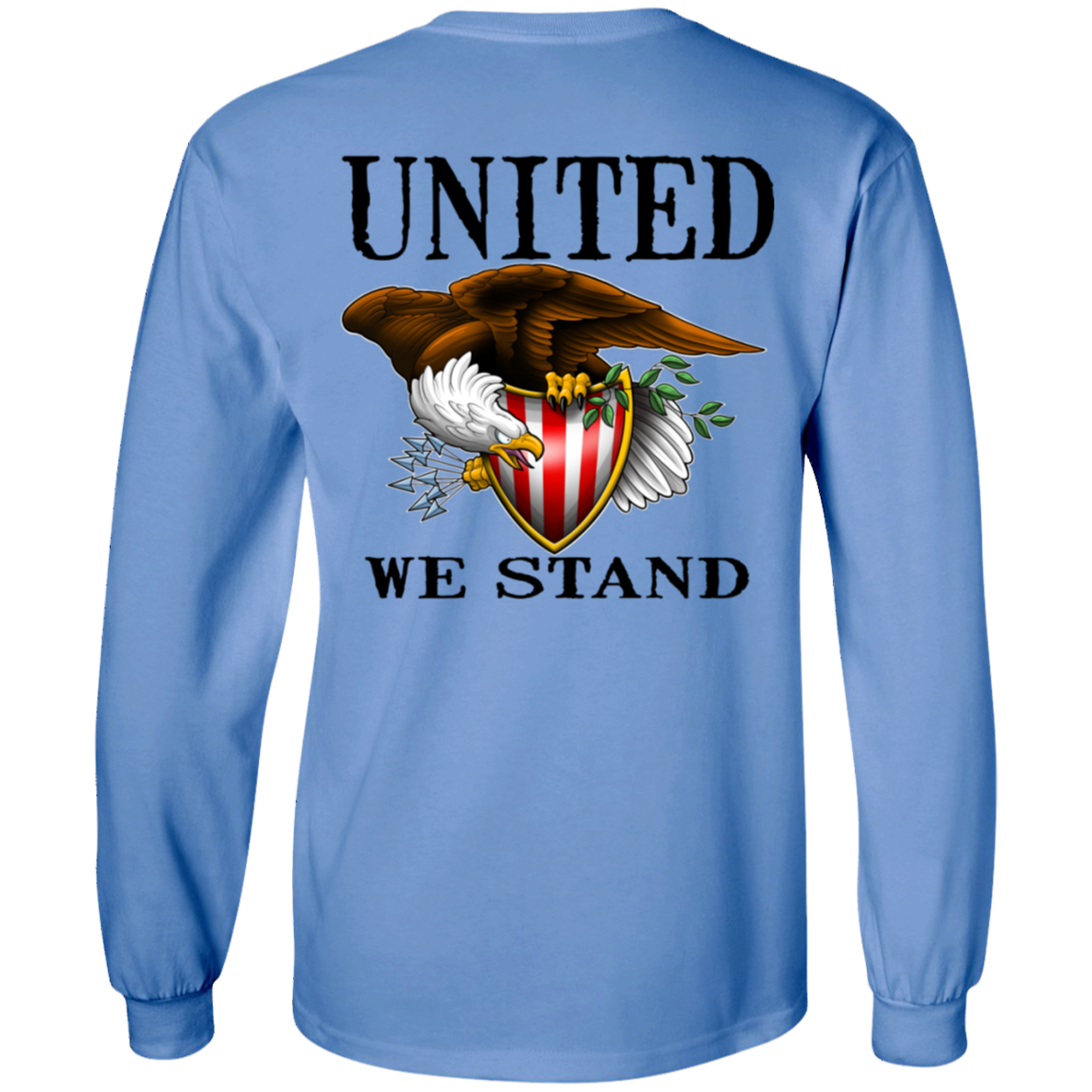 1776 American Bald Eagle United We Stand Double Sided Long Sleeve T-Shirt