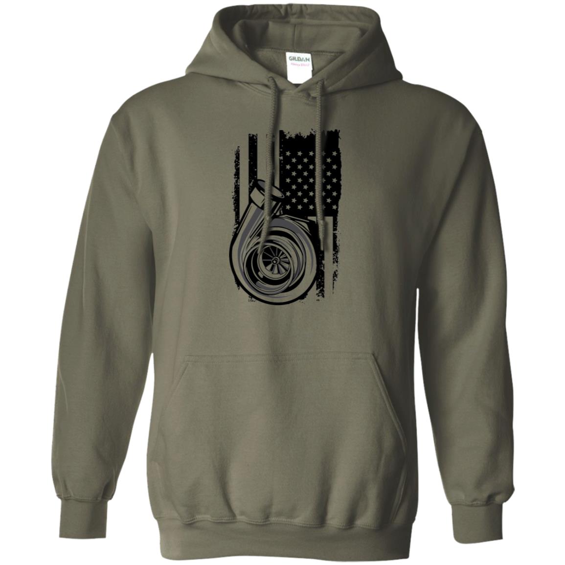 Turbo Boosted American Flag Pullover Hoodie