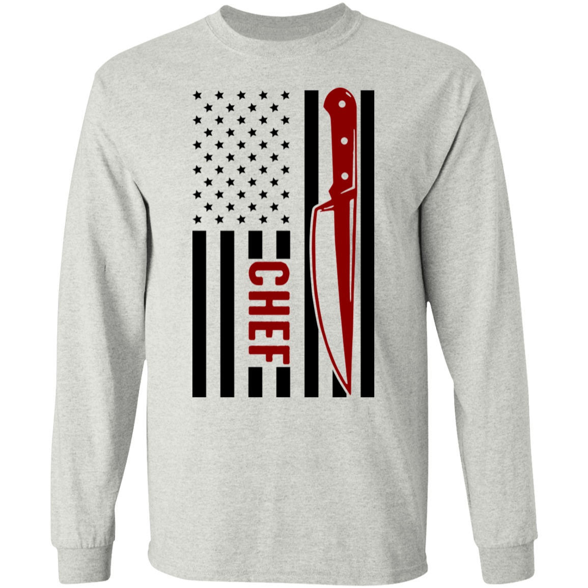 Chef American Flag Cooking Long Sleeve T-Shirt