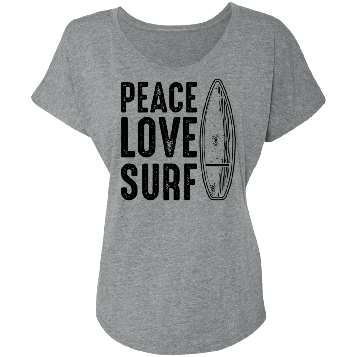 Peace Love Surf Beach Women's Dolman Sleeve