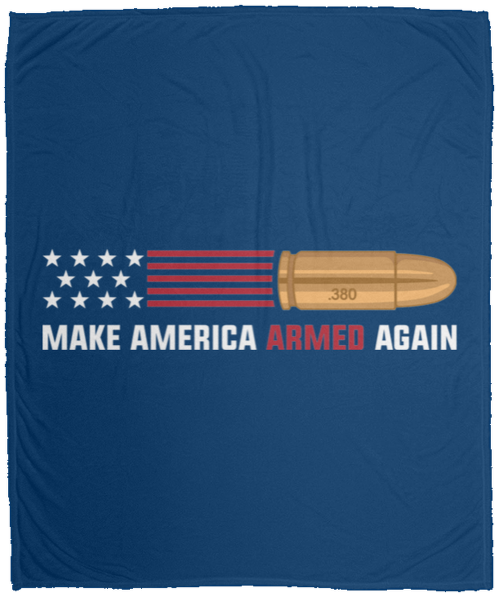 .380 Make American Armed Again Bullet Flag Fleece Blanket - 50x60