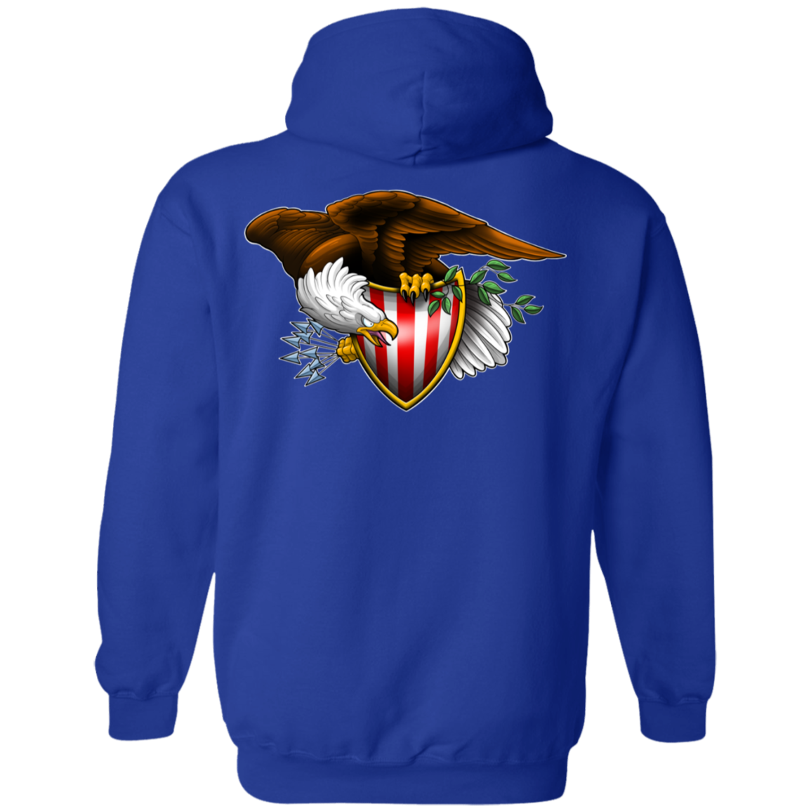 Patriot American Bald Eagle Double Sided Pullover Hoodie