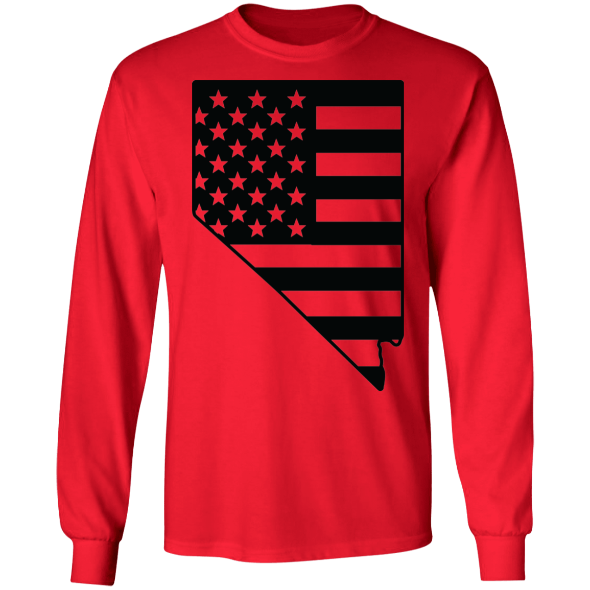Nevada American Flag State Long Sleeve T-Shirt