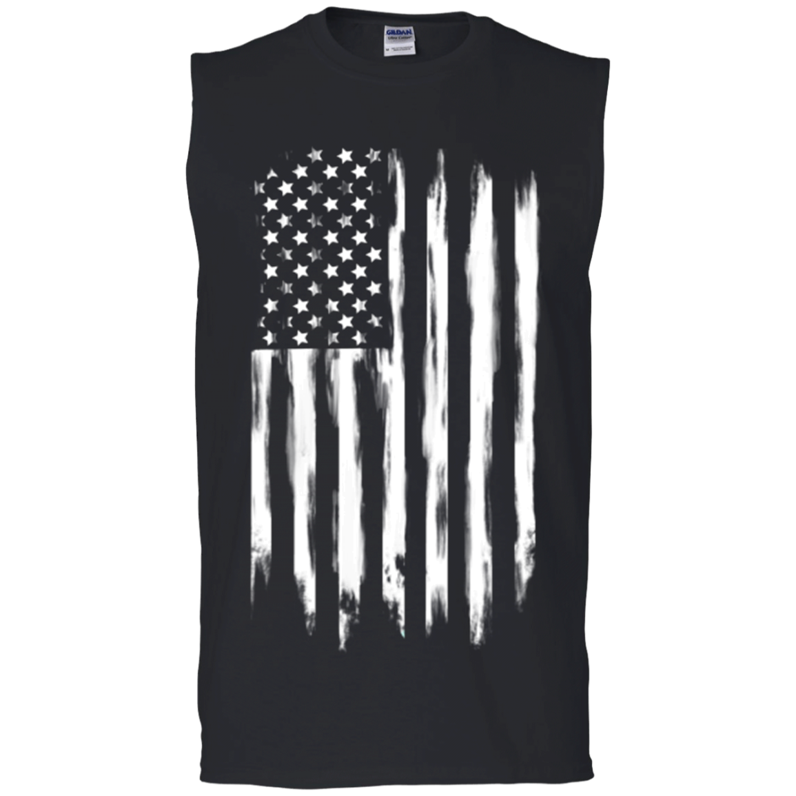 American Flag Black Sleeveless T-Shirt