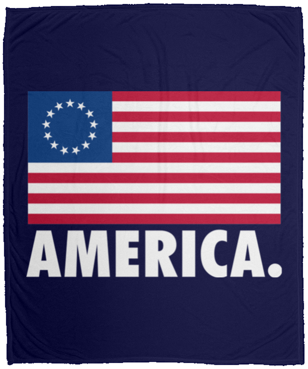 Betsy Ross American Flag Fleece Blanket - 50x60