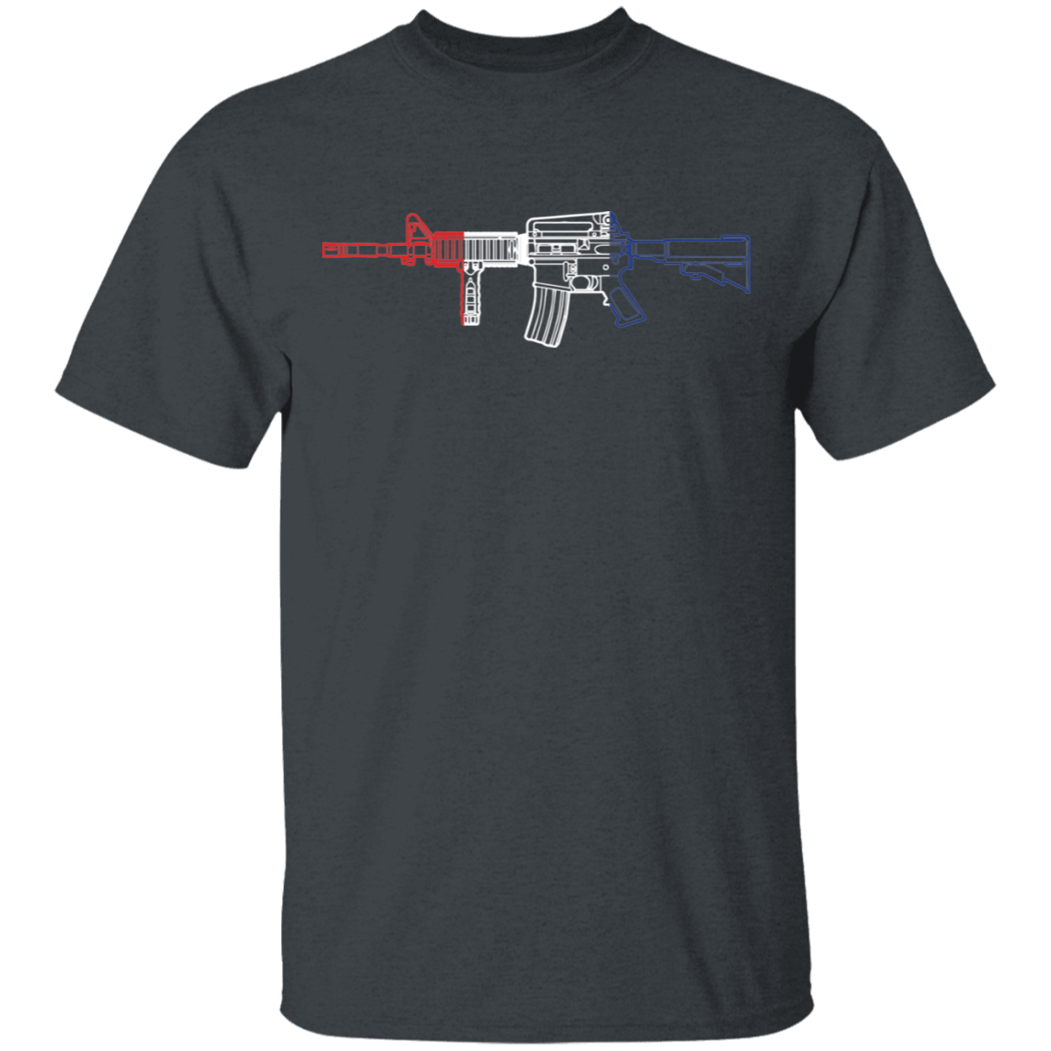 AR-15 Firearm Rifle Red White Blue T-Shirt