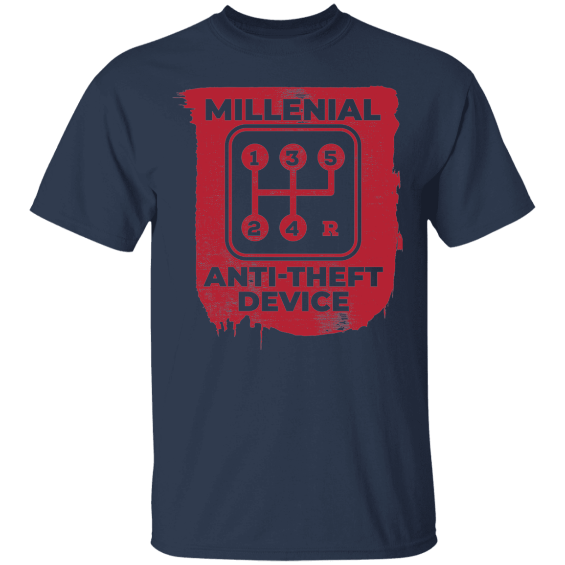Millennial Anti-Theft Device Manual Stick Shift 5-Speed T-Shirt