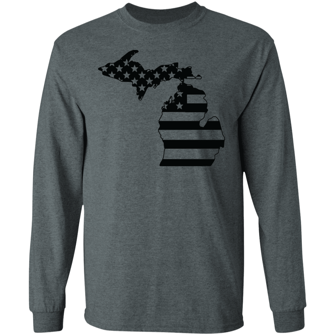 Michigan American Flag State Long Sleeve T-Shirt