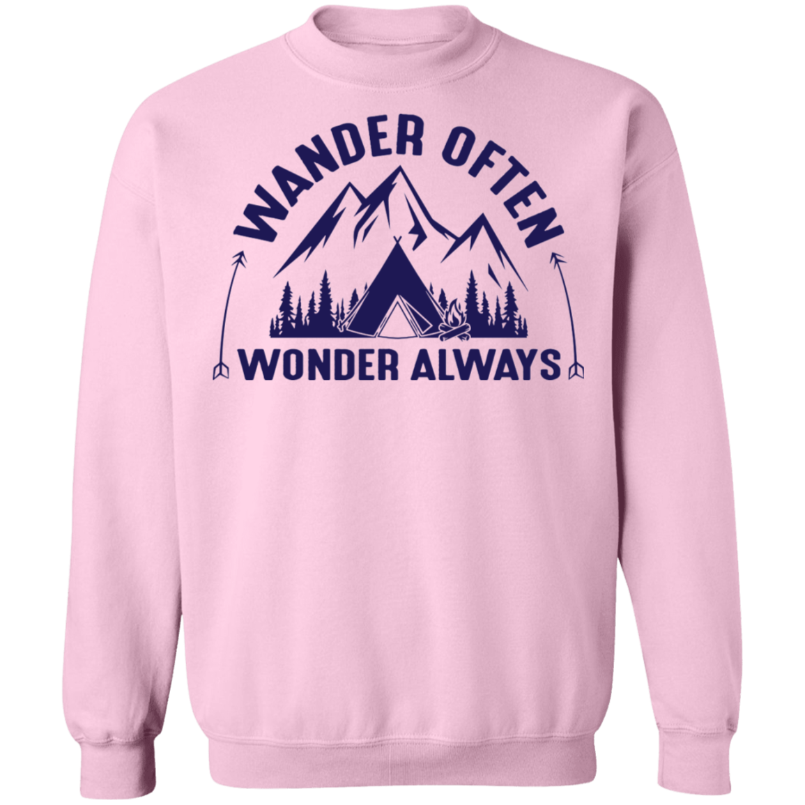 Wander Often Wonder Always Camping Outdoor Crewneck Sweatshirt