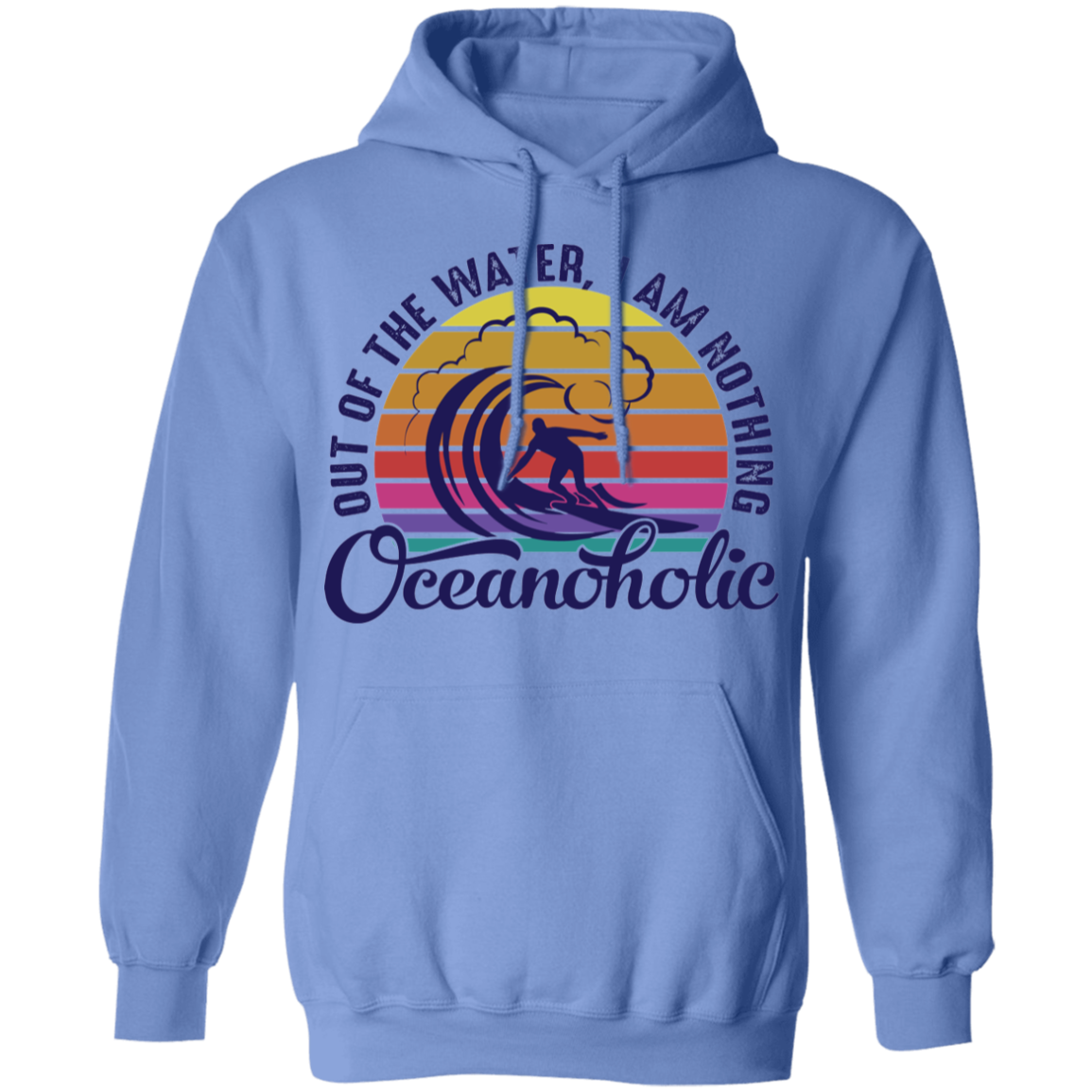 Oceanholic Surfing Beach Ocean Pullover Hoodie