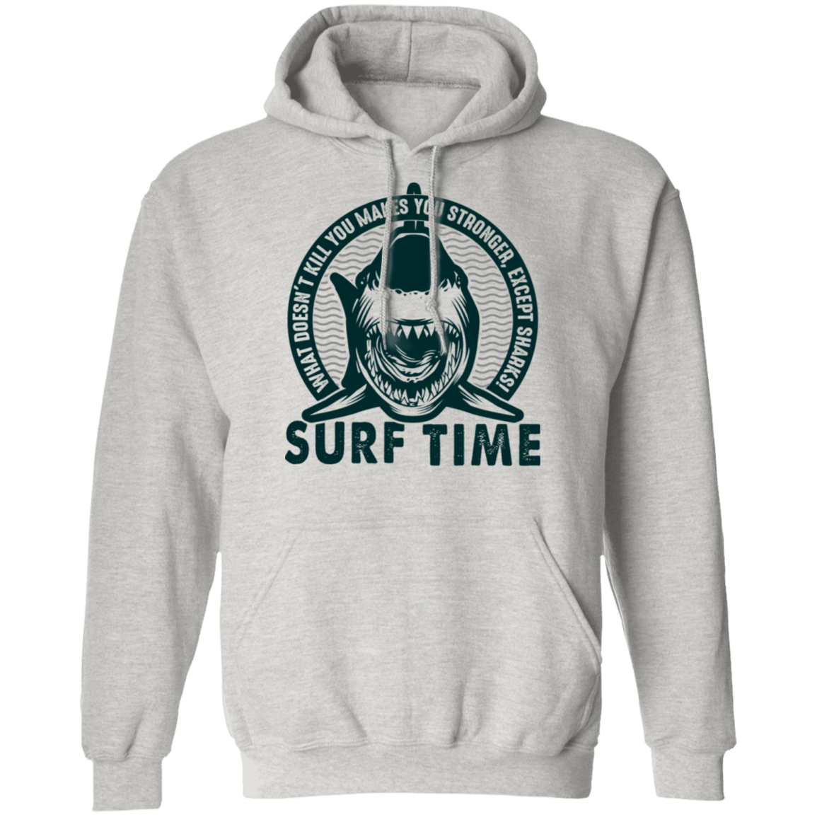 Surf Time Surfing Funny Shark Pullover Hoodie